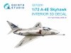Quinta Studio QD72200 A-4E 3D-Printed & coloured Interior on decal paper (Fujimi/Hobby 2000) 1/72